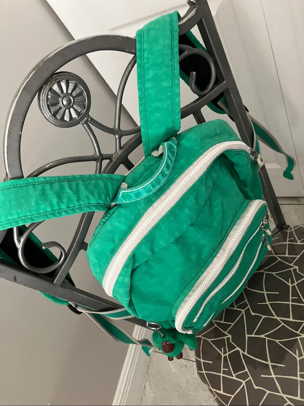 KIPLING KADEN Multi Zip nylon backpack in Island Green Spectator color